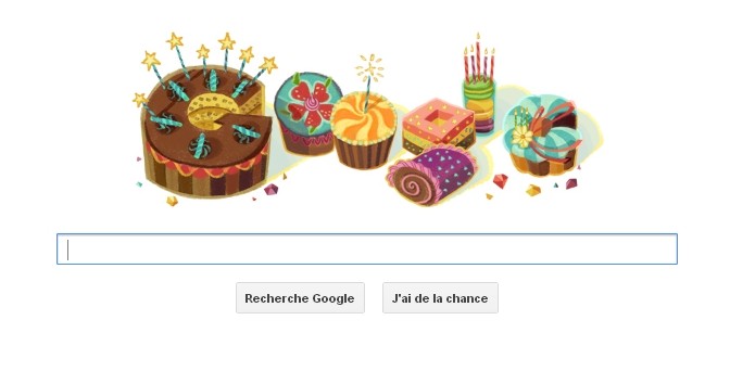 Google composé de gâteaux d'anniversaires